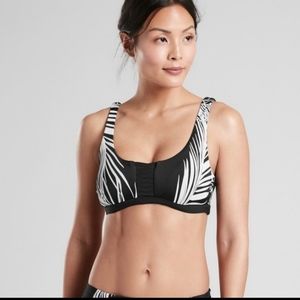Athleta adriata retro palm black bikini top